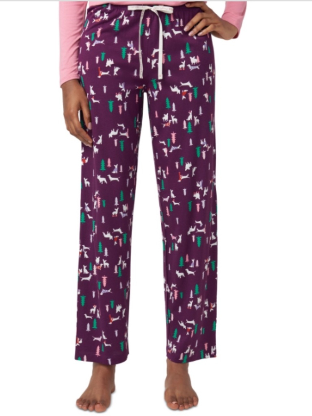 NWT - Hue Women's Perfect Mid-Rise Pajama Pants - Color: Pickled Beet - Size:M